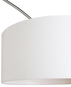Oblúková lampa oceľový tienidlo z látky biele 50/50/25 nastaviteľná - XXL