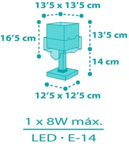 Dalber 63311 - Detská lampička HAPPY JUNGLE 1xE14/8W/230V