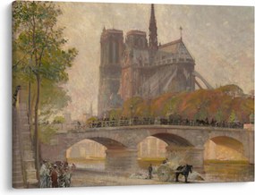 Obraz - Robert William Vonnoh, Notre Dame de Paris, reprodukcia (70x50 cm)