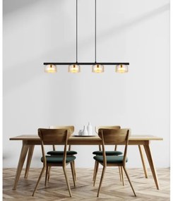 Globo 16055-4HG - LED Luster na lanku HIGGINS 4xGX53/6W/230V dymová/hnedá