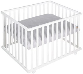 Biela detská ohrádka na kolieskach 100x75 cm Style – Roba