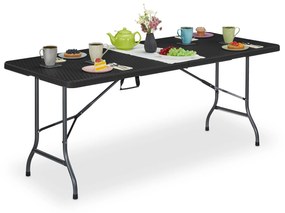 Záhradný stôl v ratanovom vzhľade, RD45720, čierna
