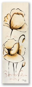 Obraz na plátně Béžové květiny jako malované - 40x120 cm