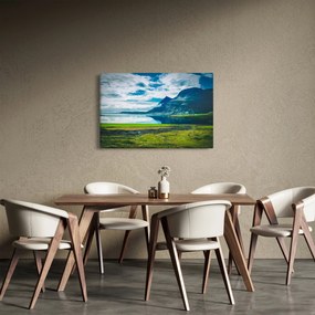 Obraz jazera s horami (90x60 cm)