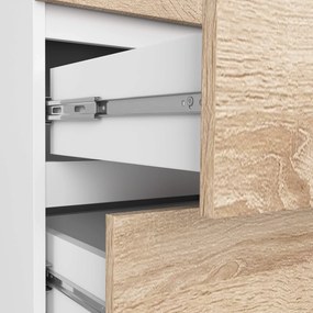 Komoda Kuba 60 cm - 6 zásuviek biela/sonoma