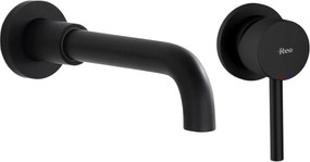 Rea Lungo Long, podomietková umývadlová/vaňová batéria + BOX, čierna matná, REA-B0371