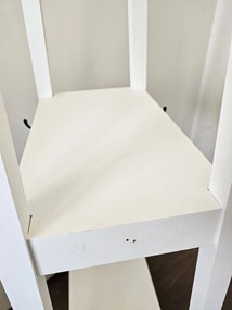 Biely drevený stojaci vešiak s poličky a háčiky - 60 * 40 * 175 cm