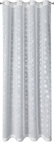 VIANOČNÁ ZÁCLONA NA KRÚŽKOCH SNOW 140X250 CM VZOROVANÁ