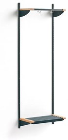 Vešiaková stena JEPPE s hornou policou, základná sekcia, 1790x600x310 mm, modrá/breza