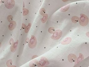 PREM -  PREM Látková plienka s potlačou Labuť ružová Bavlna, 70/70 cm