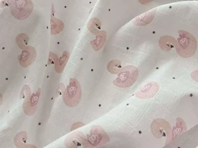 PREM -  PREM Látková plienka s potlačou Labuť ružová Bavlna, 70/70 cm
