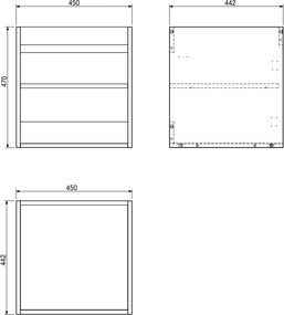 Mexen Orio, kúpeľňová skrinka 45 cm, 1 dvierka, biela matná, 91A11-04547-1-BF01