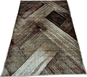 Moderný hnedý koberec Villa 836 s geometrickým vzorom | obdĺžnik Rozmer: 60x100 cm