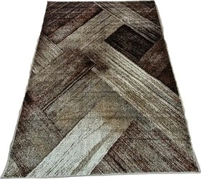 Moderný hnedý koberec Villa 836 s geometrickým vzorom | obdĺžnik Rozmer: 60x100 cm