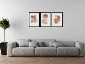 Gario Sada plagátov Jesenná monstera - 3 dielna Farba rámu: Zlatá, Veľkosť: 99 x 45 cm