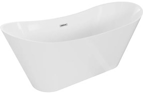 Mexen Celia, voľne stojaca vaňa 170 x 75 cm, biela, chrómový prepad, 52331707500-01