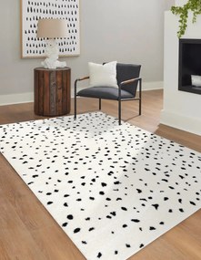 Moderný koberec MODE 8508 bodky krémová / čierna Veľkosť: 80x150 cm
