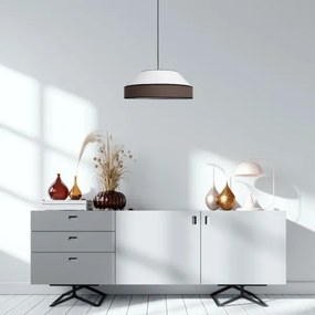 Luster na lanku MANISO 1xE27/60W/230V pr. 45 cm biela/hnedá