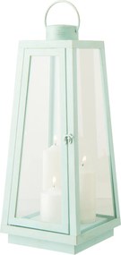 Veľká LED lampáš so sviečkami Latern Turquose – 24*24*59 cm/ 3xC