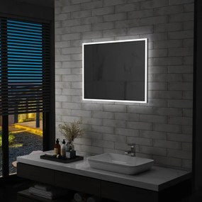 vidaXL Kúpeľňové nástenné zrkadlo s LED osvetlením 80x60 cm