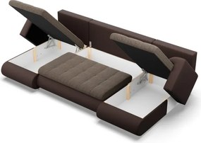 Sedacia súprava FORESTA ULL v tvare U hnedá / cappuccino