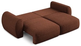 Terakotová menčestrová rozkladacia/s úložným priestorom pohovka 266 cm Kini – Makamii