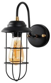 Nástenné svietidlo v čiernej a zlatej farbe ø 10 cm Mahoni – Opviq lights