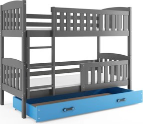 Poschodová posteľ KUBO 200x90 | grafitová - modrá