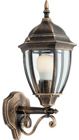 Redo 9604 - Vonkajšia nástenná lampa SEVILLA 1xE27/42W/230V IP44 zlatá/patina