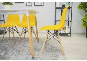 SUPPLIES CINKLA Jedálenská škandinávska  stolička - žltá