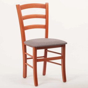 Stima stolička PAYSANE s čalúneným sedákom Vyberte odtieň ->: Čerešňa, Vyberte látku ->: LUX Sivá 5