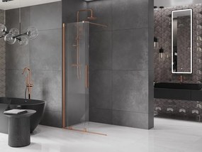 Mexen Velar, posuvné dvere do otvoru typ Walk-In 100 cm, 8mm číre sklo, medená matná, 871-100-000-03-65