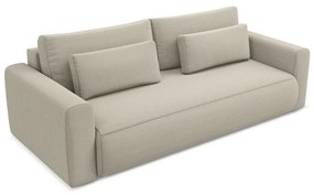 Béžová zamatová rozkladacia/s úložným priestorom pohovka 238 cm Kapua – Makamii