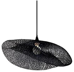 Zambelis 19108 - Luster na lanku 1xE27/40W/230V bambus/čierna