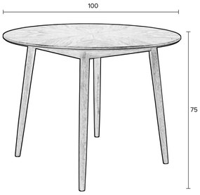 Okrúhly jedálenský stôl s doskou v dubovom dekore ø 100 cm Fabio – White Label