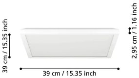 Eglo 901475 -LED RGBW St. kúpeľ. svietidlo ROVITO-Z 17,6W/230V 39x39cm IP44 biela