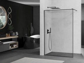 Mexen Kioto, sprchová zástena Walk-In 130 x 200 cm, čierny vzor 8 mm, grafitový profil, 800-130-101-95-70