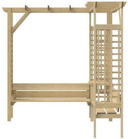 Rohová pergola s lavičkou, impregnovaná borovica