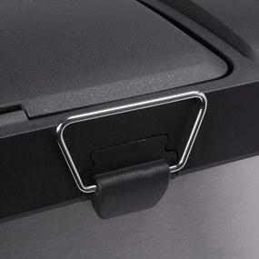 Oceľový odpadkový kôš 18+8 l na triedený odpad/nášľapný v matne striebornej farbe Tri Selectif – MSV