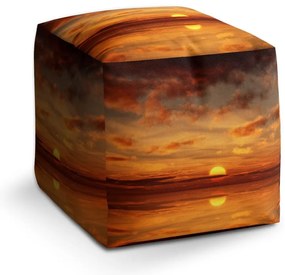 Taburet Cube oranžové slnko, oranžová