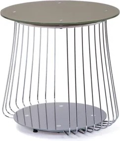 Odkladací stolík Rivoli, kov/cappuccino sklo%