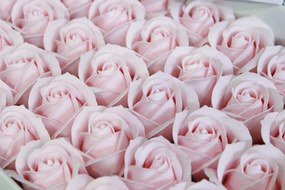 Lososové mydlové ruže 50ks 6cm