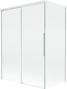 Mexen Rox, 2-krídlová posuvná vaňová zástena 120 + 70 x 150 cm, 8mm číre sklo, biely profil, 8C9-120-070-20-00