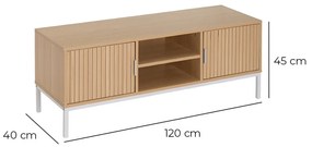 TV stolík v dekore duba v prírodnej farbe 120x45x40 cm Mid-Lines – Casa Selección