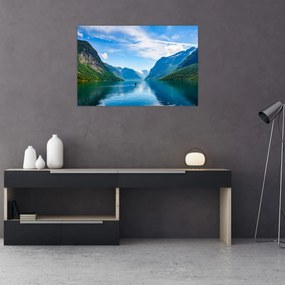 Obraz - Jazero Lovatnet (90x60 cm)
