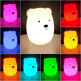 Silikónová LED RGB nočná lampa Medvedík