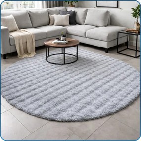 Koberec Rabbit Bubble strieborný kruh