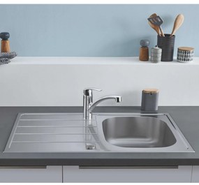 GROHE K200 nerezový drez s odkvapávacou plochou, s excentrom, obojstranný, horná montáž, 860 x 500 mm, kartáčovaná nerezová oceľ, 31552SD1