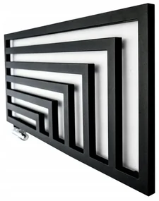 Regnis Kreon Zenit, vykurovacie teleso 1200x550 mm pre elektrickú vykurovaciu tyč, 630W, čierna matná, KZ120/55/BLACK/VYKUROVACIATYC