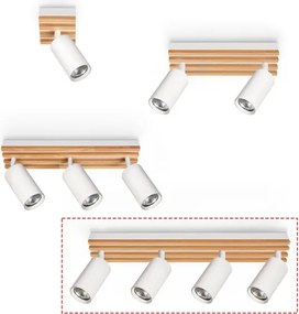 Brilagi - Bodové svietidlo SELE WOOD 4xGU10/30W/230V biela/drevo